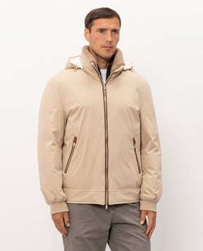Brunello Cucinelli Beige down jacket with fur MV4061606