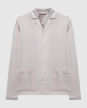 Maison Margiela MM6 Gray silk blouse in pajama style MJHH50050