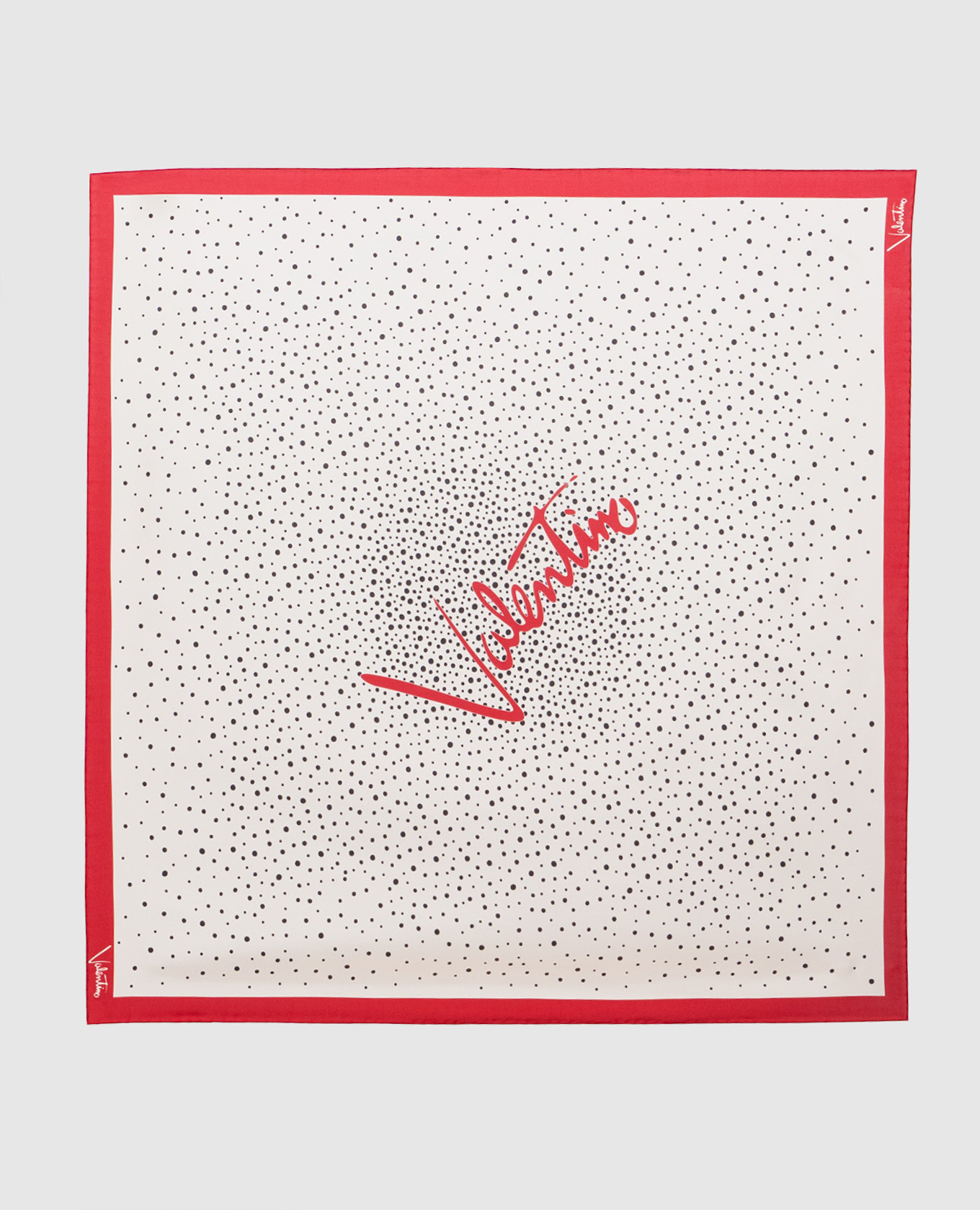 

Ivory silk scarf with logo Valentino, Beige