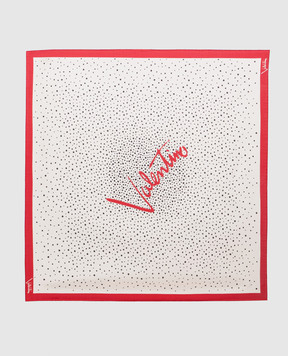 Valentino Ivory silk scarf with logo 9W2EI114NJB
