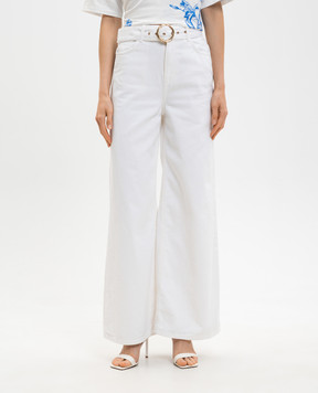 Twinset White jeans with a belt 261TT2470