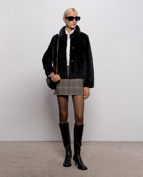 Yves Salomon Black sheepskin coat 22WYV64355MESI