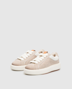 Santoni Beige suede sneakers WBCD61511BARGUOE