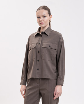 Max Mara Weekend Brown RADURA shirt with wool WKDRADURA
