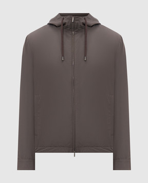 Peserico Brown jacket with wool R5224002561