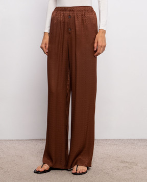 Maison Margiela MM6 Brown pants with logo pattern S52KA0529M36007