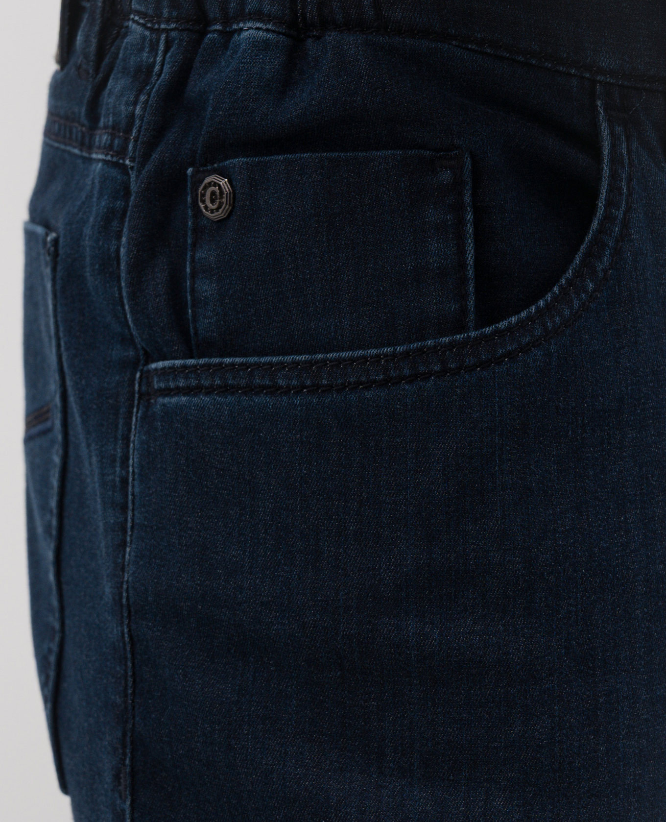 

Blue jeans with logo patch Castangia dal 1850