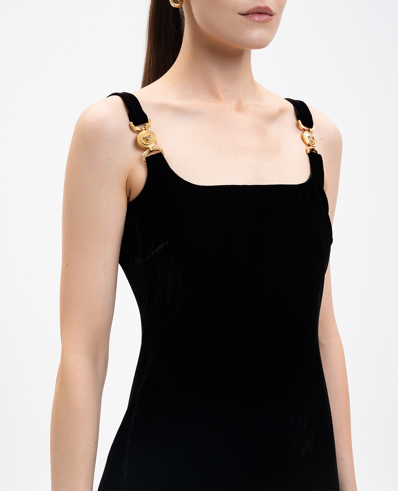 Black lace dress with emblem Versace 5