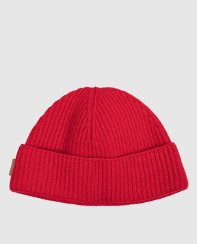 Ami Paris Red wool beanie hat UBO010AK0005