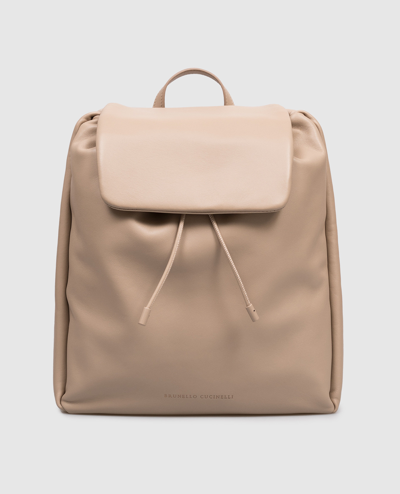 Beige leather backpack Mellow city Brunello Cucinelli