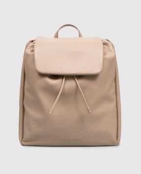 Brunello Cucinelli Beige leather backpack Mellow city MBGPD2662