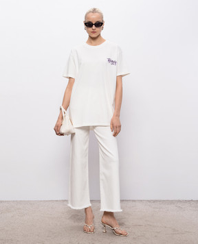 The Attico Ivory T-shirt with logo print 260WCT00353JJJ025GA