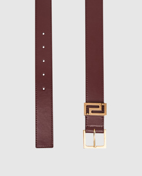 Versace Greca Goddess burgundy leather belt 1022358DV3T