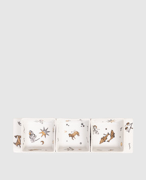 Fornasetti Set of white porcelain sauceboats Astronomici P51Z300
