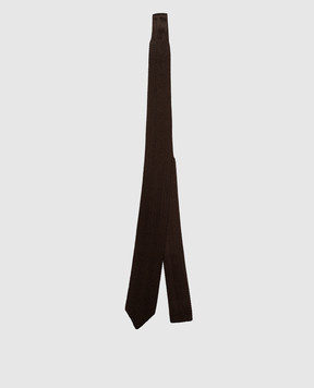 Brunello Cucinelli Brown patterned silk tie MY8650018