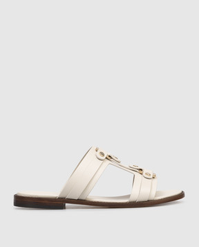Doucal's Beige leather flip-flops DD8771MARNUF073