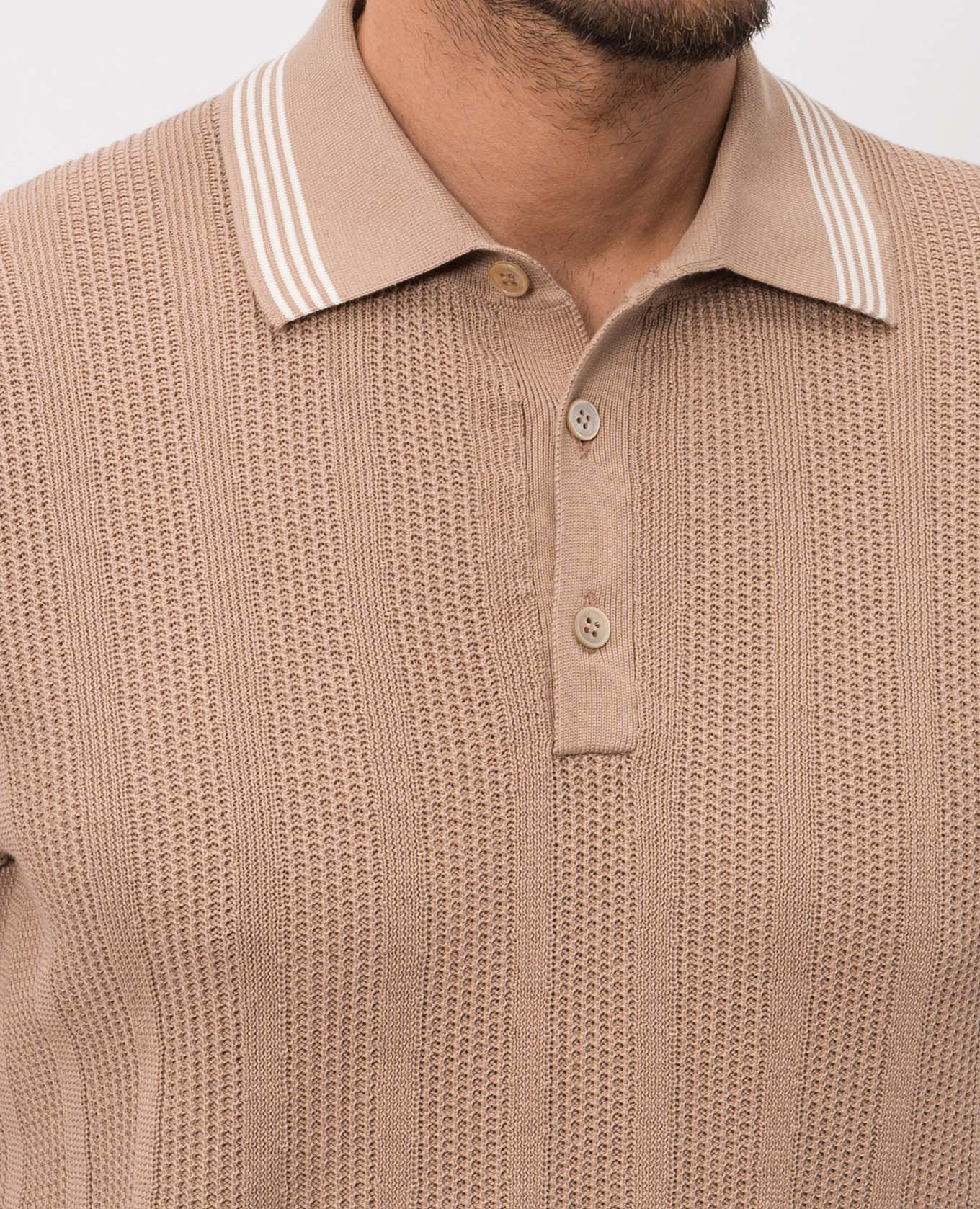 

Brown polo with contrasting stripes Brunello Cucinelli