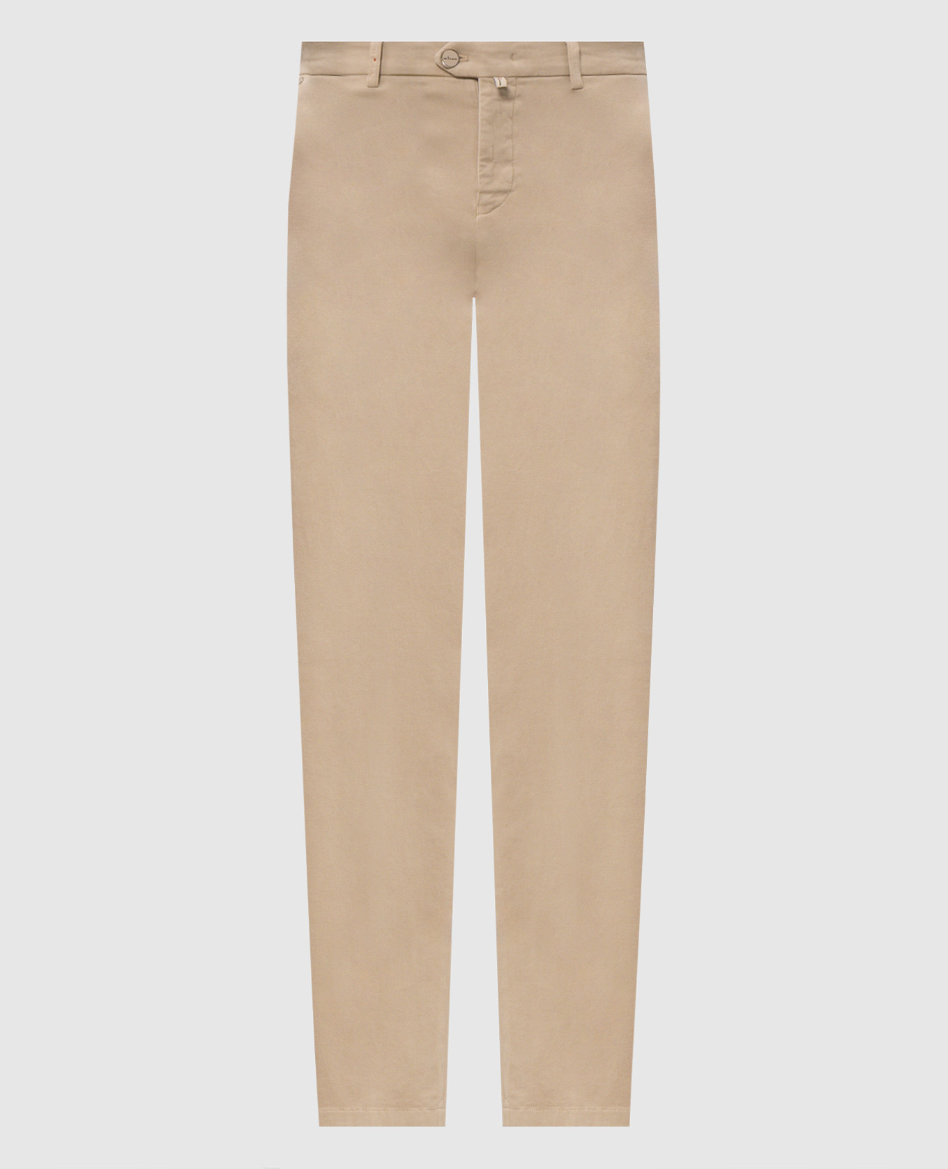 Beige pants with logo patch