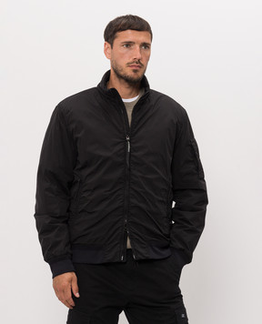 C.P. Company Black jacket with logo patch MOW255A005864G