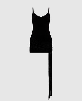 David Koma Black mini dress with fringe SS26DKKN05D