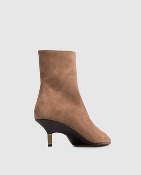 Khaite Bella brown suede ankle boots F11161046