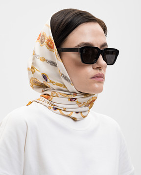 Versace The Lover beige silk scarf 10016001A18022