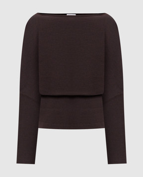 Simkhai Lavina brown one-shoulder wool jumper 5242011K