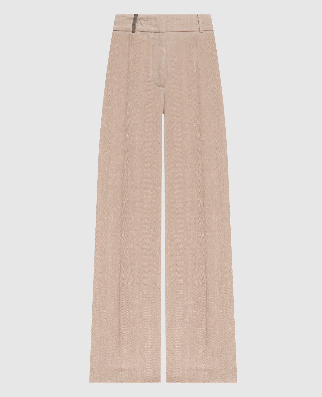 Beige linen pants with patch