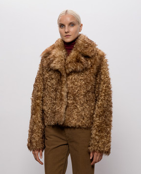 Babe Pay Pls Brown cropped sheepskin coat 2327TIGRADO