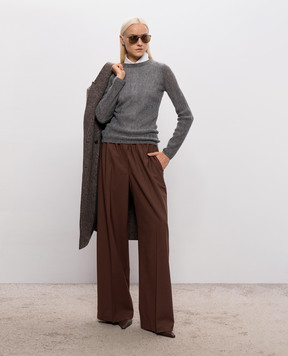 Brunello Cucinelli Gray silk and wool jumper MFR493710