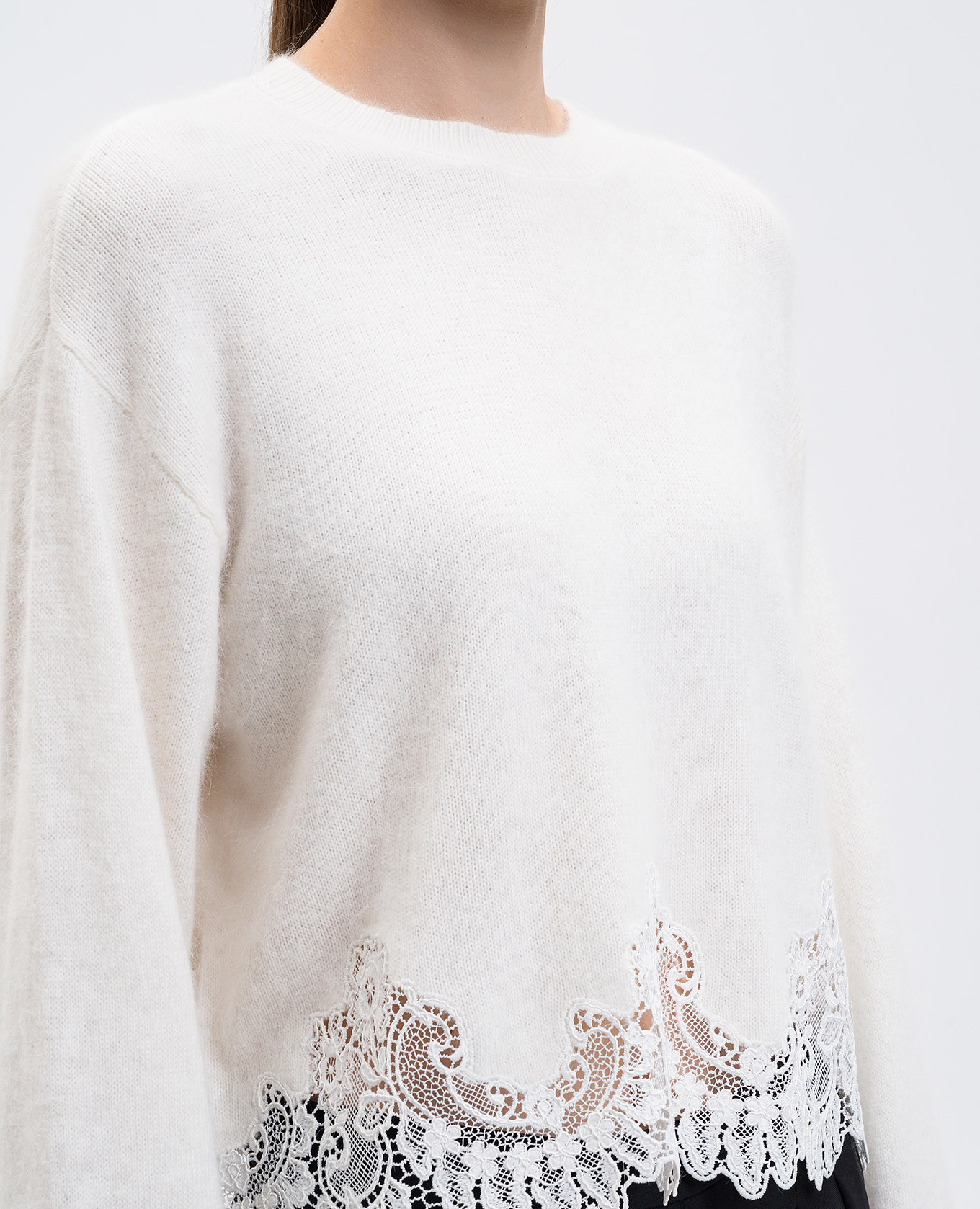 White angora wool jumper with lace Twinset 5