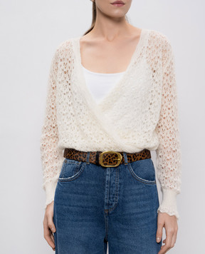 Twinset Brown combination belt in animal print 252TA4530