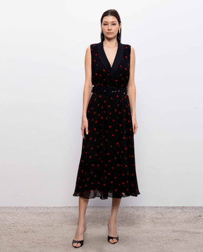 Nissa Black dress with floral print RC16510