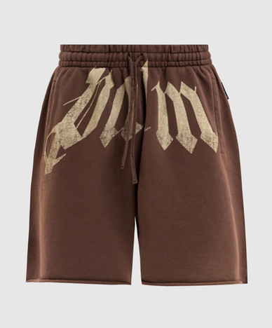 Bruine shorts met logo-opdruk