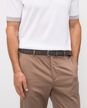 Pini Parma Grey suede belt with weaving BELTBRAIGR