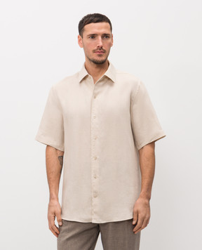 Agnona Beige linen shirt TD09U5YU3049