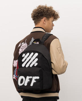 Off-White Black backpack with Diag Spray print OWMNB13F26FB01
