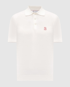 Brunello Cucinelli White polo shirt with emblem M29800195