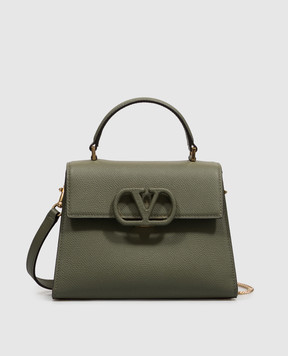 Valentino Green leather satchel bag VLogo 9W2B0T85YCZ