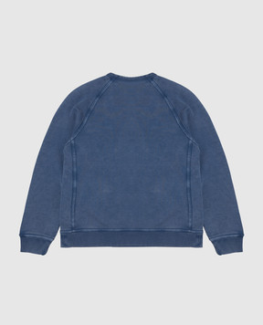Brunello Cucinelli Children's blue sweatshirt with monogram embroidery BM862E513C