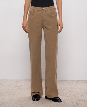 Dondup Beige corduroy pants Jacklyn Gioie DP427VS0030DBM5W
