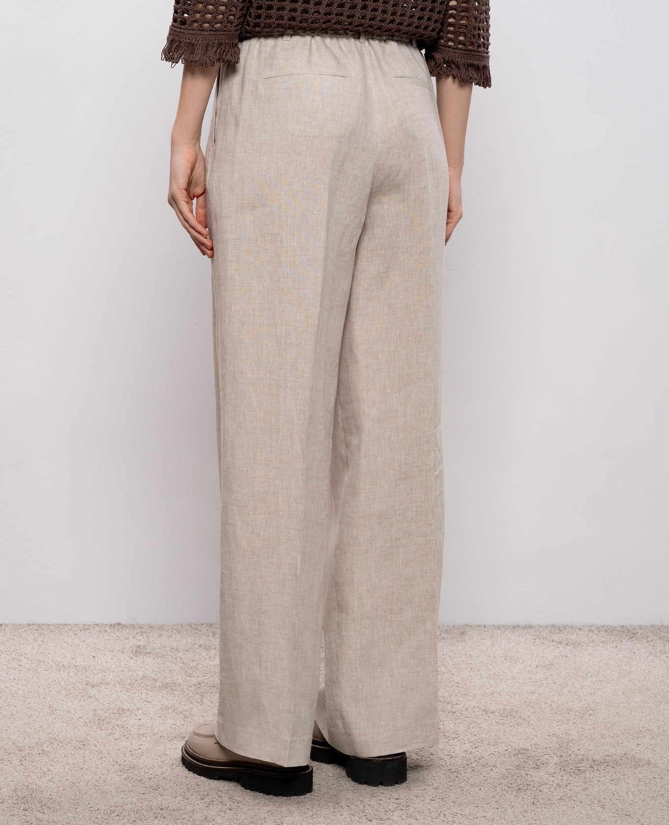 Beige linen pants Peserico 4