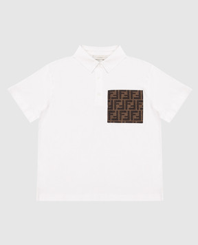Fendi Children's white polo shirt with pocket JMI4757AJ