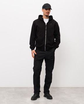 C.P. Company Black pants with logo patch MPA129A005991G
