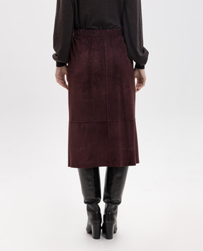 Max Mara Burgundy suede skirt GAZZA SMMGAZZA