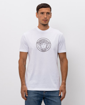 Versace White T-shirt with Medusa emblem 10264521A18773