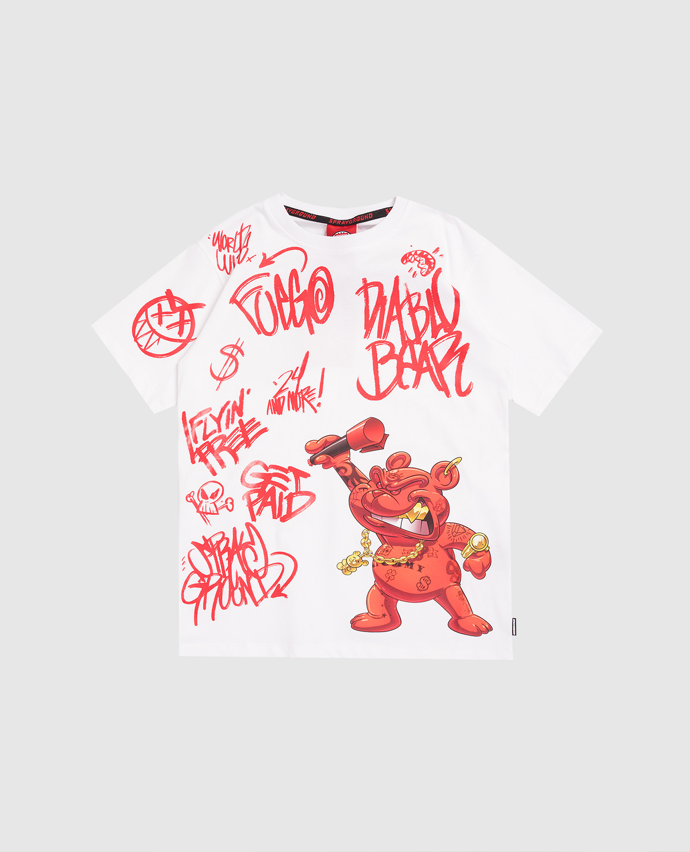 

Children's white T-shirt Vavdal Diablo Bear Sprayground