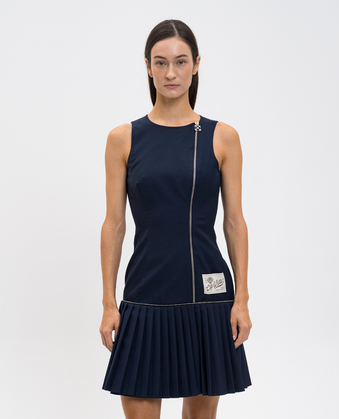 

Blue wool dress with logo Off-White, Navy blue