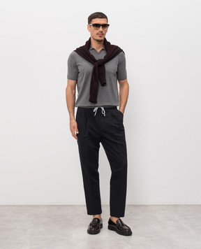 Brunello Cucinelli Grey polo collar t-shirt M29800145