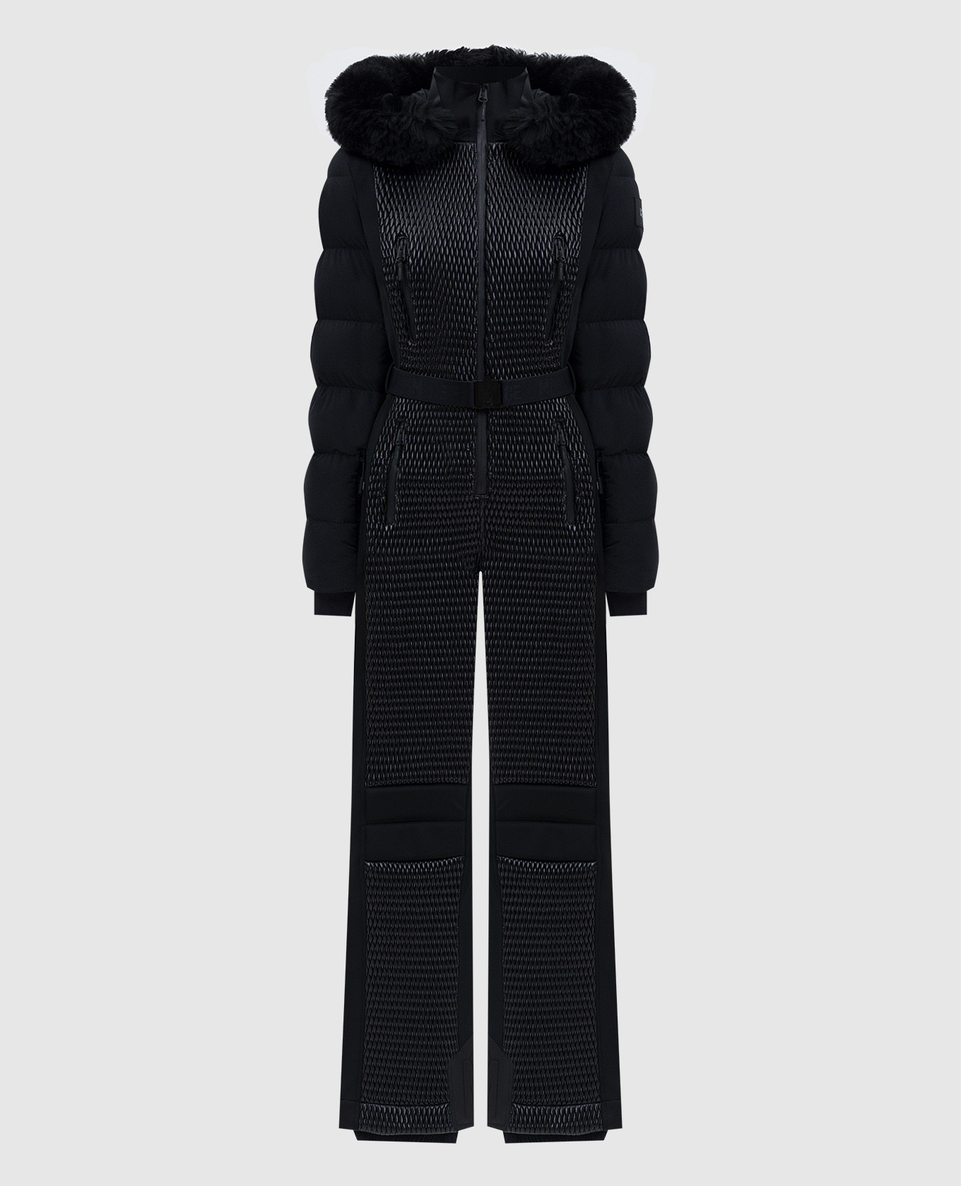 

LORELLE black ski down jumpsuit with fur Mackage
